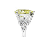 White gold Fancy Yellow Pear Cut Brilliant Diamond Solitaire Ring with Pear Side Stones and Four-Prong Setting_11