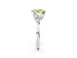 White gold Fancy Yellow Pear Cut Brilliant Diamond Solitaire Ring with Pear Side Stones and Four-Prong Setting_8