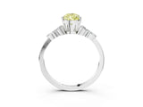 White gold Fancy Yellow Pear Cut Brilliant Diamond Solitaire Ring with Pear Side Stones and Four-Prong Setting_9