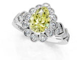 White gold Fancy Yellow Pear Cut Brilliant Milgrain Pave Heart Band Solitaire Ring_13