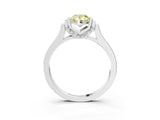 White gold Fancy Yellow Pear Cut Brilliant Solitaire Diamond Ring with Channel Set Band and Bar Prong Setting_3