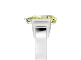 White gold Fancy Yellow Pear Cut Brilliant Solitaire Diamond Ring with Channel Set Band and Bar Prong Setting_5