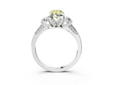 White gold Fancy Yellow Pear Cut Brilliant Three-Stone Diamond Ring with Pavé Band and Four-Prong Setting_18