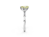 White gold Fancy Yellow Pear Cut Brilliant Three-Stone Pave Band with Four-Prong Setting_2