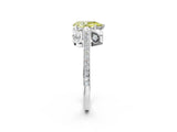 White gold Fancy Yellow Pear  Cut Cathedral Pave Diamond Engagement Ring with Six-Prong Setting_33