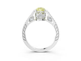 White gold Fancy Yellow Pear  Cut Cathedral Pave Diamond Engagement Ring with Six-Prong Setting_34