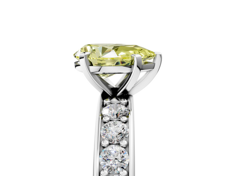 White gold Fancy Yellow Pear  Cut Channel Set Diamond Engagement Ring with Four-Prong Setting_241