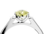 White gold Fancy Yellow Pear  Cut Channel Set Solitaire Engagement Ring with Four-Prong Setting_217