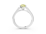 White gold Fancy Yellow Pear  Cut Channel Set Solitaire Engagement Ring with Four-Prong Setting_223