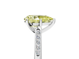 White gold Fancy Yellow Pear  Cut Channel Set Solitaire Engagement Ring with Four-Prong Setting_225