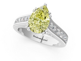 White gold Fancy Yellow Pear  Cut Channel Set Solitaire Engagement Ring with Prong Setting_21