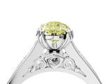 White gold Fancy Yellow Pear  Cut Channel Set Solitaire Engagement Ring with Prong Setting_24