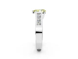 White gold Fancy Yellow Pear Cut Cut Channel Set Solitaire Ring with Four-Prong Setting_14