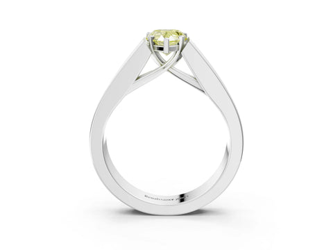 White gold Fancy Yellow Pear Cut Cut Channel Set Solitaire Ring with Four-Prong Setting_15