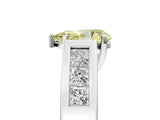 White gold Fancy Yellow Pear Cut Cut Channel Set Solitaire Ring with Four-Prong Setting_17