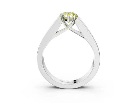 White gold Fancy Yellow Pear Cut Cut Channel Set Solitaire Ring with Four-Prong Setting_3