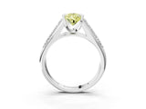 White gold Fancy Yellow Pear Cut Cut Diamond Channel Set Pave Band with Tension Prong Setting_3