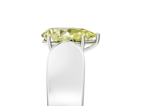 White gold Fancy Yellow Pear Cut Cut Diamond Channel Set Solitaire Ring with Four-Prong Setting_101