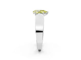 White gold Fancy Yellow Pear Cut Cut Diamond Channel Set Solitaire Ring with Four-Prong Setting_122