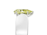 White gold Fancy Yellow Pear Cut Cut Diamond Channel Set Solitaire Ring with Four-Prong Setting_125