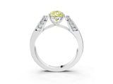 White gold Fancy Yellow Pear Cut Cut Diamond Channel Set Solitaire Ring with Four-Prong Setting_63