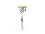 White gold Fancy Yellow Pear Cut Cut Diamond Cluster Ring with Solitaire Band and Four-Prong Setting_38
