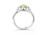 White gold Fancy Yellow Pear Cut Cut Diamond Cluster Ring with Solitaire Band and Four-Prong Setting_39