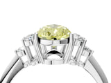White gold Fancy Yellow Pear Cut Cut Diamond Cluster Ring with Solitaire Band and Four-Prong Setting_40