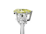 White gold Fancy Yellow Pear Cut Cut Diamond Cluster Ring with Solitaire Band and Four-Prong Setting_41