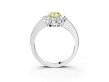 White gold Fancy Yellow Pear Cut Cut Halo Diamond Pavé Engagement Ring with Milgrain Detailing_27