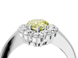 White gold Fancy Yellow Pear Cut Cut Halo Diamond Pavé Engagement Ring with Milgrain Detailing_28