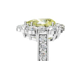 White gold Fancy Yellow Pear Cut Cut Halo Diamond Pavé Engagement Ring with Milgrain Detailing_29