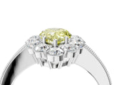 White gold Fancy Yellow Pear Cut Cut Halo Diamond Pavé Engagement Ring with Milgrain Detailing_52