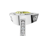 White gold Fancy Yellow Pear Cut Cut Halo Pavé Diamond Ring_5