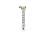 White gold Fancy Yellow Pear Cut Cut Pave Band Milgrain Solitaire Ring_21