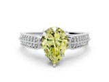 White gold Fancy Yellow Pear Cut Cut Pave Split Shank Engagement Ring with Four-Prong Setting_12