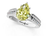 White gold Fancy Yellow Pear Cut Cut Pave Split Shank Engagement Ring with Four-Prong Setting_13