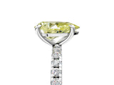 White gold Fancy Yellow Pear Cut Diamond Brilliant Solitaire Ring with Pavé Band and Four-Prong Setting_17