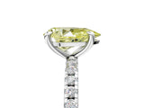 White gold Fancy Yellow Pear Cut Diamond Brilliant Solitaire Ring with Pavé Band and Four-Prong Setting_29