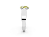 White gold Fancy Yellow Pear Cut Diamond Channel Set Solitaire Ring with Four-Prong Setting_15