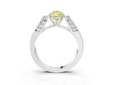 White gold Fancy Yellow Pear Cut Diamond Channel Set Solitaire Ring with Four-Prong Setting_41