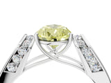 White gold Fancy Yellow Pear Cut Diamond Channel Set Solitaire Ring with Four-Prong Setting_42