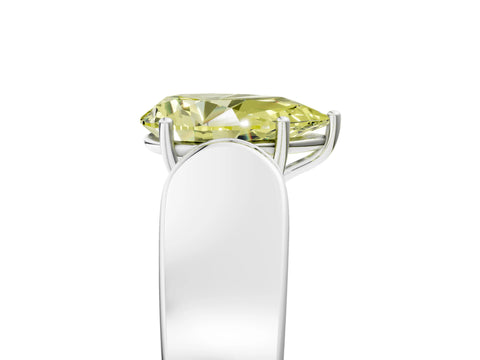 White gold Fancy Yellow Pear Cut Diamond Channel Set Solitaire Ring with Four-Prong Setting_43