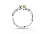 White gold Fancy Yellow Pear Cut Diamond Cluster Pavé Band with Four-Prong Setting_16