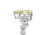 White gold Fancy Yellow Pear Cut Diamond Cluster Pavé Band with Four-Prong Setting_18
