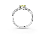 White gold Fancy Yellow Pear Cut Diamond Cluster Pavé Band with Four-Prong Setting_6