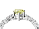 White gold Fancy Yellow Pear Cut Diamond Cluster Pavé Band with Four-Prong Setting_7