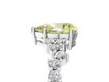 White gold Fancy Yellow Pear Cut Diamond Cluster Pavé Band with Four-Prong Setting_8