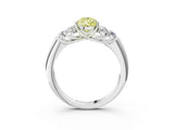 White gold Fancy Yellow Pear  Cut Diamond Cluster Ring with Round Accent Stones and Prong Setting on a Classic Band_42