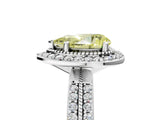 White gold Fancy Yellow Pear Cut Diamond Double Halo Ring with Split Shank and Four-Prong Setting_17